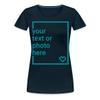 Spreadshirt Custom T-Shirt Add Your Own Text or Image Personalized Womens Premium T-Shirt, 3XL, deep Navy view 1