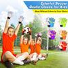 Jalunth Youth Soccer Goalkeeper Goalie Gloves Boys Girls Goal Keeper Field Player Glove Ages 11-13 Years Old Anti-Slip Latex Palm Soft Pu Hand Back Size 8 Blue view 2