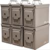 HOMESTEAD 50 Cal Metal Ammo Can  6-Pack M2A1 Military Steel Ammo Storage Box, Airtight & Water-Resistant Ammo Containers for Long-Term Storage, Dark Brown view 1