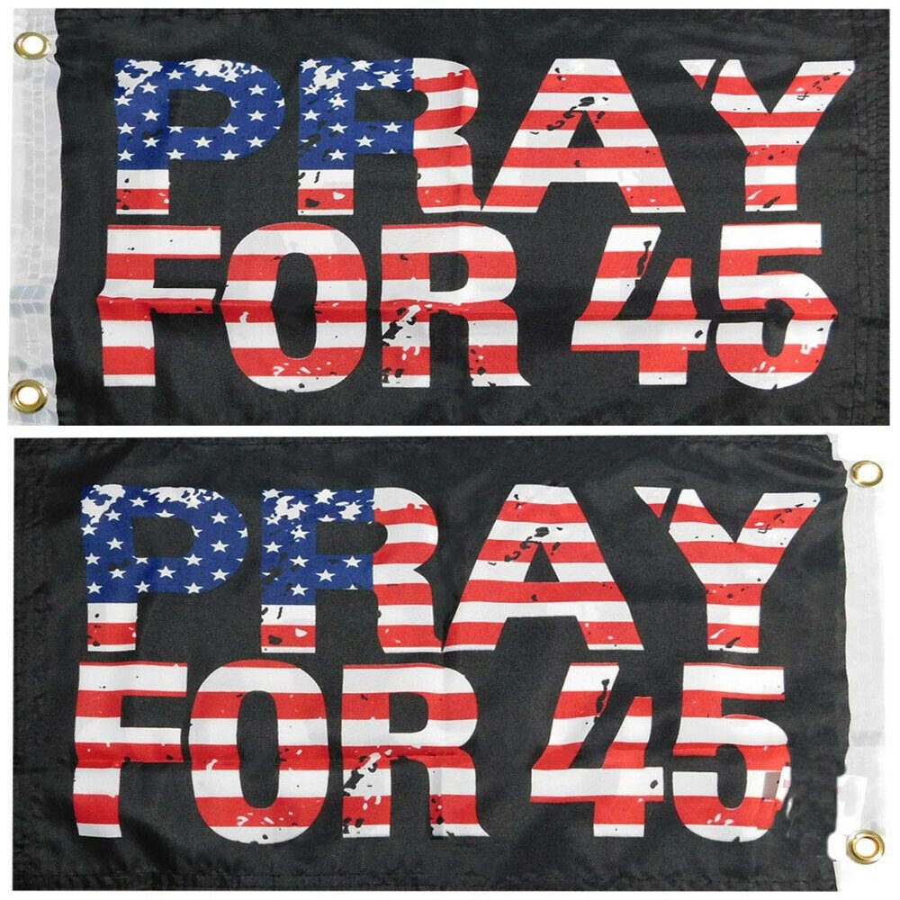 American Wholesale Superstore Pray for 45 Black USA Double Sided 100D Woven Poly Nylon 12"x18" Boat Flag