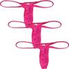 OROCOJUCO Men Spandex Micro Thong Shadow Stripe Narrow Pouch Underwear String Mini Bikini Jockstrap T-back 3-PackPink L view 1