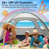 WhiteFang Beach Tent Anti-UV Portable Sun Shade Shelter for 3 Person, Extendable Floor with 3 Ventilating Mesh Windows Plus Carrying Bag, Stakes and Guy Lines (Baby's Breath) view 3
