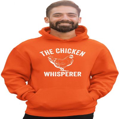 Go All Out 3X-Large Orange Mens The Chicken Whisperer Sweatshirt Hoodie