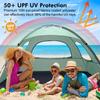 WhiteFang Beach Tent Anti-UV Portable Sun Shade Shelter for 3 Person, Extendable Floor with 3 Ventilating Mesh Windows Plus Carrying Bag, Stakes and Guy Lines (Mint Green) view 3