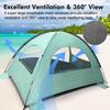 WhiteFang Beach Tent Anti-UV Portable Sun Shade Shelter for 3 Person, Extendable Floor with 3 Ventilating Mesh Windows Plus Carrying Bag, Stakes and Guy Lines (Mint Green) view 4