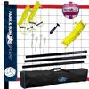 Park & Sun Spiker Sport SL Complete Portable Outdoor Volleyball Net System with Flip Net, Steel Poles, Volleyball with Pump, and Boundary,Silver view 1