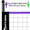 Park & Sun Spiker Sport SL Complete Portable Outdoor Volleyball Net System with Flip Net, Steel Poles, Volleyball with Pump, and Boundary,Silver view 3