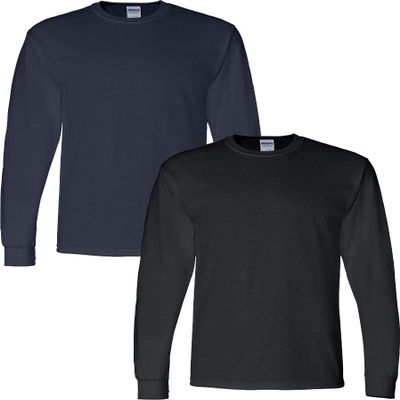Gildan - DryBlend 50/50 Long Sleeve T-Shirt 2-Pack 8400-XL-Navy-Black