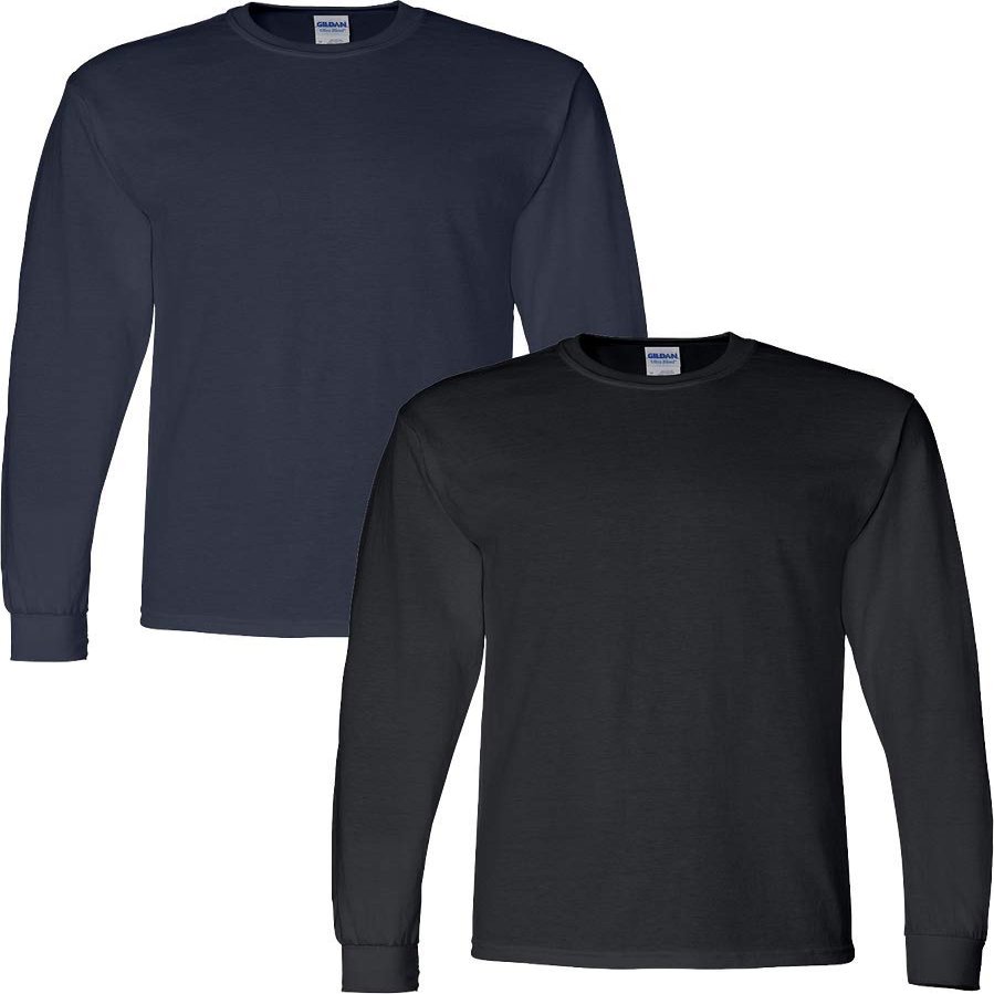 Gildan - DryBlend 50/50 Long Sleeve T-Shirt 2-Pack 8400-XL-Navy-Black