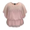 LEEBE Women and Plus Size Double-Layered Print Chiffon Poncho Blouse Top (Small-5X) (1X, Dusty Pink Studded) view 3