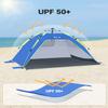 Glymnis Pop Up Beach Tent Sun Shade Shelter for 3-4 Person with UPF 50+, Lightweight & Easy Setup, Vent Windows & Zippered Door, Extended Floor Family Instant Beach Tent view 4