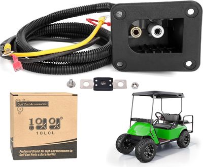 10L0L 36 Volt Powerwise Charger Receptacle for EZGO TXT & Medalist DCS/PDS Golf Cart, Receptacle with Wiring Harness, OEM# 73063-G01 73063G01