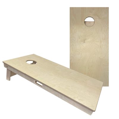 CornholeAce Unfinished Cornhole Boards - NO Poly - No Bounce! Pro Style, Made of Baltic Birch, Includes Handles, Made in USA, Professional Tournament ACE Pro Series