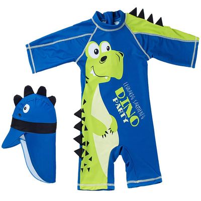 Best for All Baby Boys Kids Swimsuit Toddlers One Piece Zipper Bathing Suit Swimwear with Hat Rash Guard Surfing Suit (Dinosaur, 3-4T)