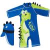 Best for All Baby Boys Kids Swimsuit Toddlers One Piece Zipper Bathing Suit Swimwear with Hat Rash Guard Surfing Suit (Dinosaur, 3-4T) view 1