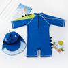 Best for All Baby Boys Kids Swimsuit Toddlers One Piece Zipper Bathing Suit Swimwear with Hat Rash Guard Surfing Suit (Dinosaur, 3-4T) view 3