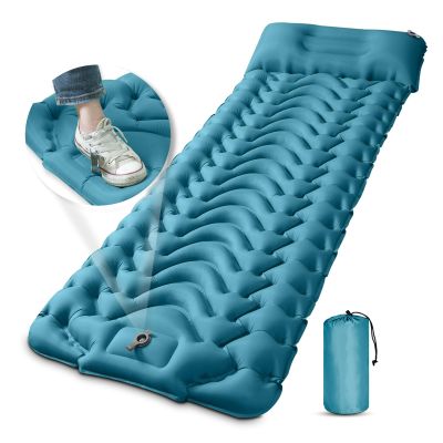 MEETPEAK Camping Sleeping Mat, Inflatable Sleeping Pad Foot Press Lightweight Camping Pad for Backpacking Hiking Traveling, Durable Waterproof Air Mattress Compact Camping Pad