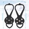 LACE INN Non Slip Gripper Spike, Ice Grippers Traction Cleats Snow Shoe Spikes Grips Crampons with 10 Steel Studs Cleats 2 Pair view 2