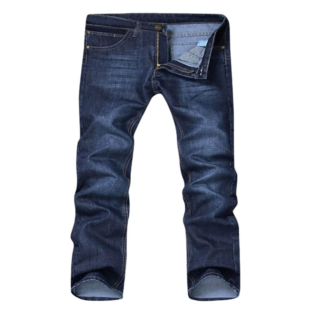 Andongnywell Men's Straight fit Jeans Men's Casual Thin Large Denim Pants Trousers with Zipper Button Pocket (Blue,38)