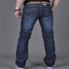 Andongnywell Men's Straight fit Jeans Men's Casual Thin Large Denim Pants Trousers with Zipper Button Pocket (Blue,38) view 3