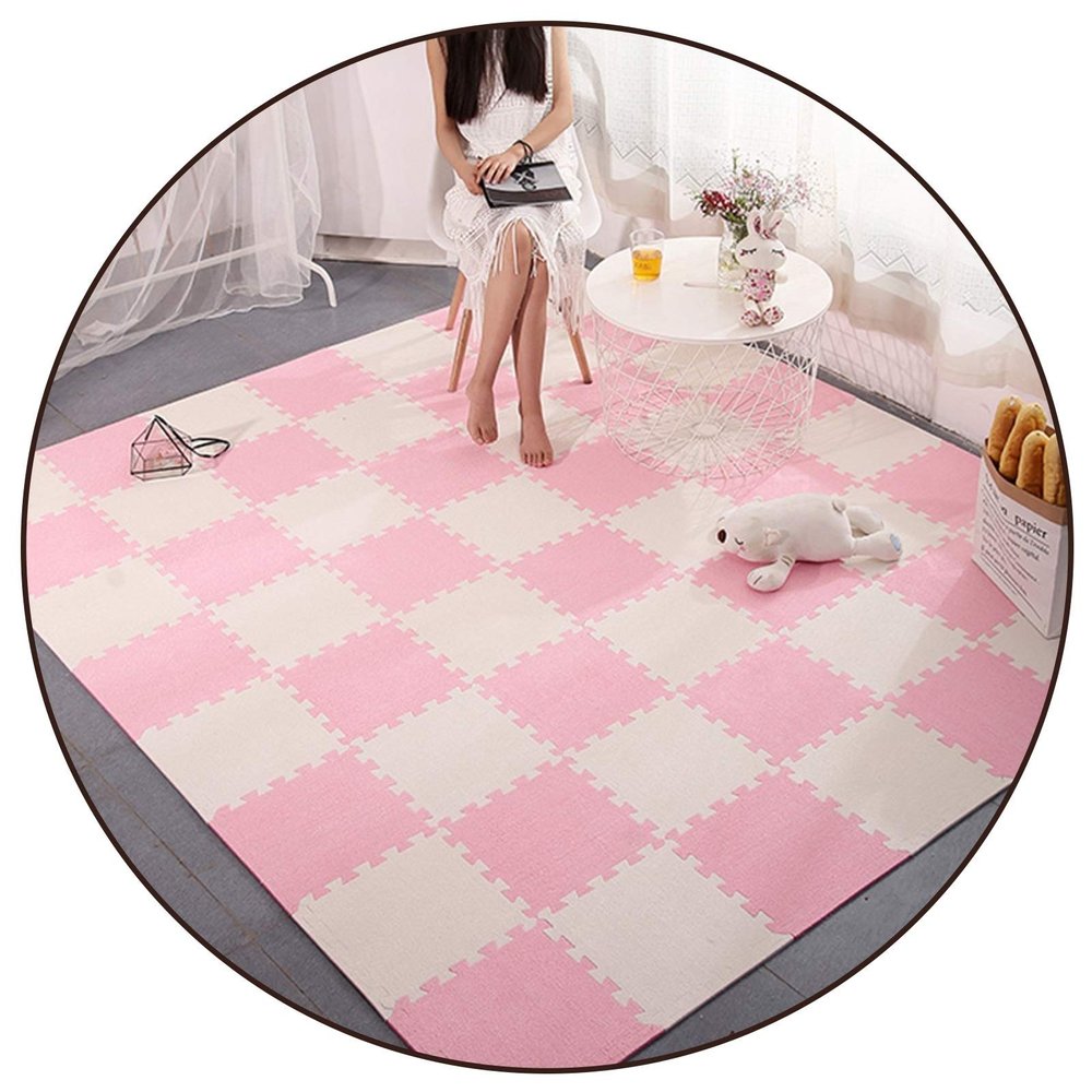 ALGFree Interlocking EVA Puzzle Floor Tiles Mat Flooring Mats Multicolour 30x30cm Carpet Foam Tiles for Fitness Exercise Training Yoga Gym KidsColors Free Combination