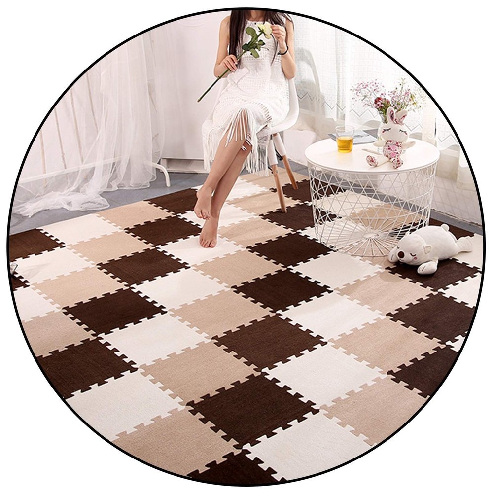 ALGFree Interlocking EVA Puzzle Floor Tiles Mat Flooring Mats Multicolour 30x30cm Carpet Foam Tiles for Fitness Exercise Training Yoga Gym KidsColors Free Combination