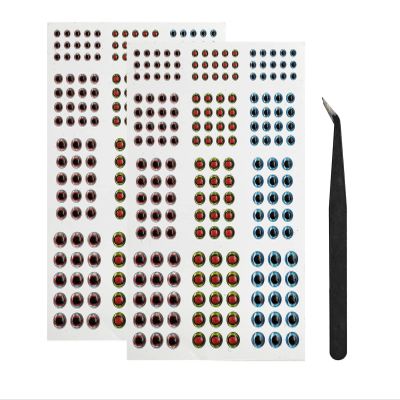 2D/3D/4D/5D Fishing Eyes Oval Pupil Fishing Lure Eye for Making Fishing Lure and Fly Tying (4D Blue Yellow Orange)