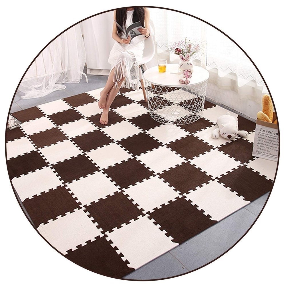 ALGFree Interlocking EVA Puzzle Floor Tiles Mat Flooring Mats Multicolour 30x30cm Carpet Foam Tiles for Fitness Exercise Training Yoga Gym KidsColors Free Combination