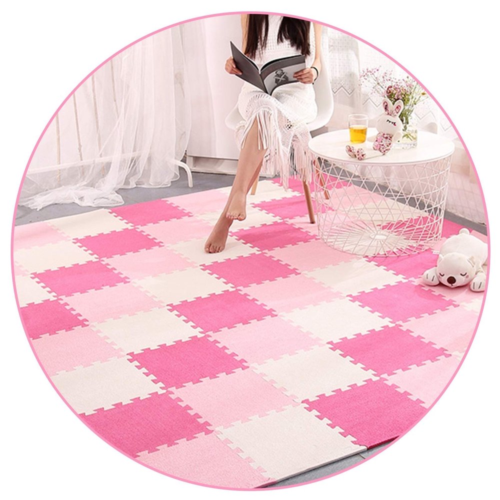 ALGFree Interlocking EVA Puzzle Floor Tiles Mat Flooring Mats Multicolour 30x30cm Carpet Foam Tiles for Fitness Exercise Training Yoga Gym KidsColors Free Combination