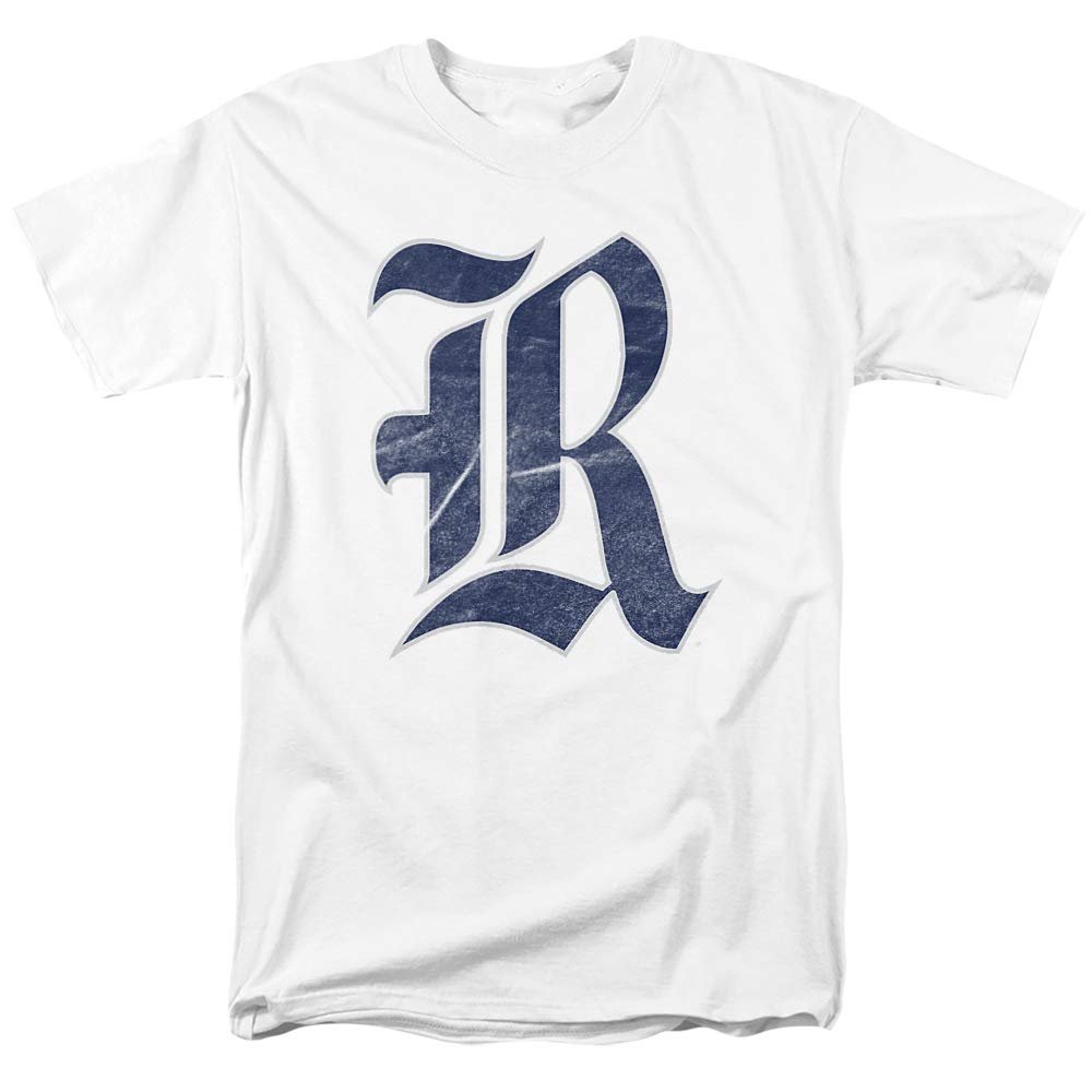 Rice University Official Distressed Primary Unisex Adult T-Shirt, White, 5X-Large