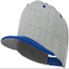 Ashen Fane Wool Blend 6 Panel Snapback Flat Bill Two Tone Hat, Royal Heather Gray view 1
