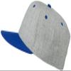 Ashen Fane Wool Blend 6 Panel Snapback Flat Bill Two Tone Hat, Royal Heather Gray view 2