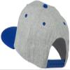 Ashen Fane Wool Blend 6 Panel Snapback Flat Bill Two Tone Hat, Royal Heather Gray view 3