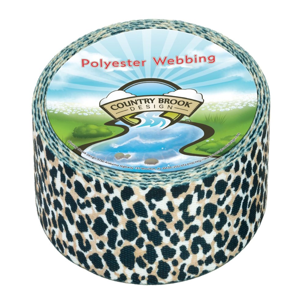 Country Brook Design - Cheetah Polyester Webbing (1 Inch, 20 Yards)