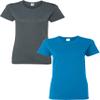 Gildan Women's Heavy Crewneck Cap Sleeve, 2-Pack DarkHeather-Sapphire Large view 1