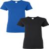 Gildan Women's Heavy Crewneck Cap Sleeve, 2-Pack Royal-Black Medium view 1