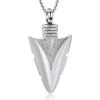 Oinsi Stainless Steel Urn Necklace for Men - Arrowhead Memorial Pendant Cremation Ash Jewelry Bereavement Keepsakes Gift for Loss of a Loved One (Silver Tone) view 1