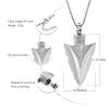 Oinsi Stainless Steel Urn Necklace for Men - Arrowhead Memorial Pendant Cremation Ash Jewelry Bereavement Keepsakes Gift for Loss of a Loved One (Silver Tone) view 2