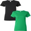 Gildan Women's Heavy Crewneck Cap Sleeve, 2-Pack Black-Irishgreen Medium view 1
