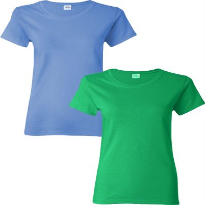 Gildan Women's Heavy Crewneck Cap Sleeve, 2-Pack Carolina-Irishgreen Small