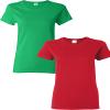 Gildan Women's Heavy Crewneck Cap Sleeve, 2-Pack Irishgreen-Red Medium view 1