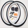 Holy Shinobi Beach Cruiser, Durable Wire Bead Tires White Sidewall, Whitewall 24 x 2.125 Replacement Bike Tire Bundle Kit, 24x1.75/2.125 Inner Tube, 24 in Rim Lining Strips, and Set of Levers view 1