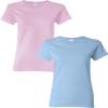 Gildan Women's Heavy Crewneck Cap Sleeve, 2-Pack LightPink-LightBlue 2XL view 1