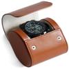 Besforu Watch Roll Travel Case for Men and Women with Suede Lining Watch Display Box Single Watch Storage and Organizer (1 Slot Light Brown) view 1
