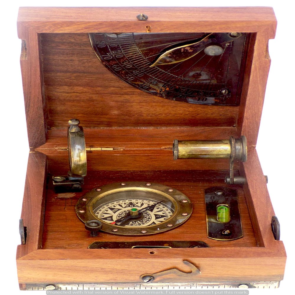 JD'Z COLLECTION Marine Brass Master Box T.Cookie & Sons London 1858 Handmade Antique Compass-Telescope-Boat Clinometer Baptism Gifts, Husband Gift, Enthusiasm Gift