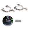 Horse Spurs,1 Pair Boot Spurs Roller Ball Spurs 3.35x3.15inch Stainless Steel Silver Engraved Bumper Spurs Style Horse Boot Spurs with Gear for Horse Training view 3