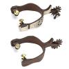 2PCS Antique Cowboy Spurs, Western Style Spurs for Cowboy Boots Black Stainless Steel Spurs with Gear Elegant Low Carbon Steel Horse Spurs for Equestrian Competition view 1