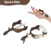 2PCS Antique Cowboy Spurs, Western Style Spurs for Cowboy Boots Black Stainless Steel Spurs with Gear Elegant Low Carbon Steel Horse Spurs for Equestrian Competition view 2