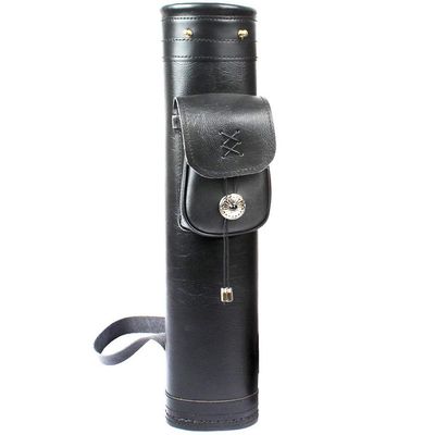 ZYCSKTL Arrow Holder Shoulder Back Leather Arrow Quiver,Vintage Three-Point Cowhide Arrow Holde, Adjustable Strap Length Back Quiver, Large Capacity Arrow Quiver (Color : Black, Size : 52cm)