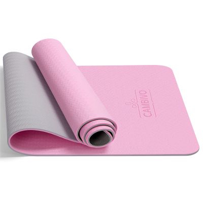 CAMBIVO Pink Yoga Mat for Women Men Kids, 72" x 24" x 8mm Extra Thick TPE Pilates Mat Non Slip, Workout Mat with Carrying Strap for Yoga, Stretching,Meditation and Floor Exercises